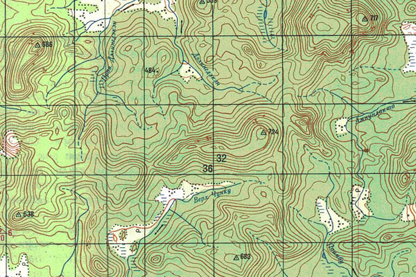 Уменьшенный фрагмент представленной топографической карты P-47-15_16 - Trasa.ru