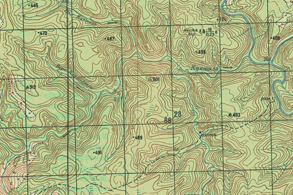 Уменьшенный фрагмент представленной топографической карты P-47-25_26 - Trasa.ru
