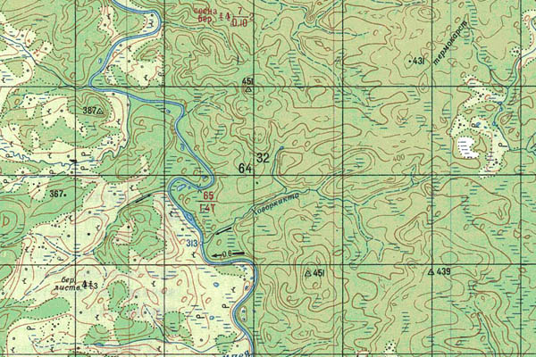 Уменьшенный фрагмент представленной топографической карты P-48-21_22 - Trasa.ru