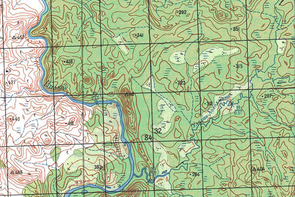 Уменьшенный фрагмент представленной топографической карты P-49-01_02 - Trasa.ru