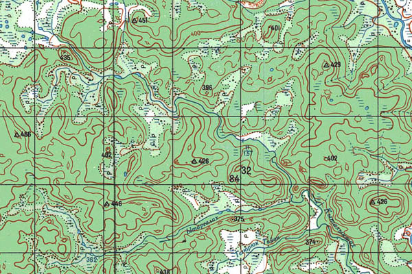 Уменьшенный фрагмент представленной топографической карты P-49-03_04 - Trasa.ru