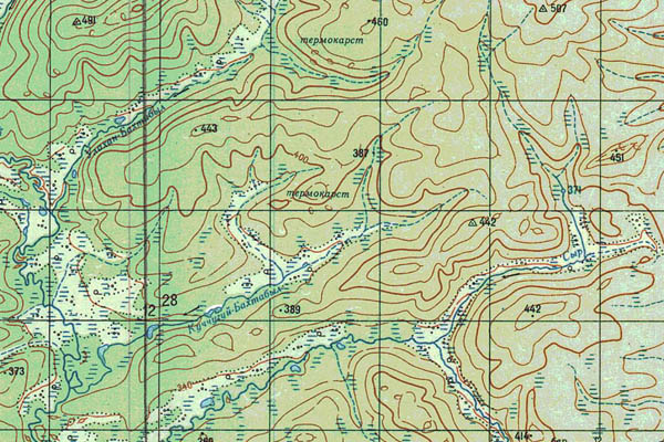 Уменьшенный фрагмент представленной топографической карты P-49-33_34 - Trasa.ru