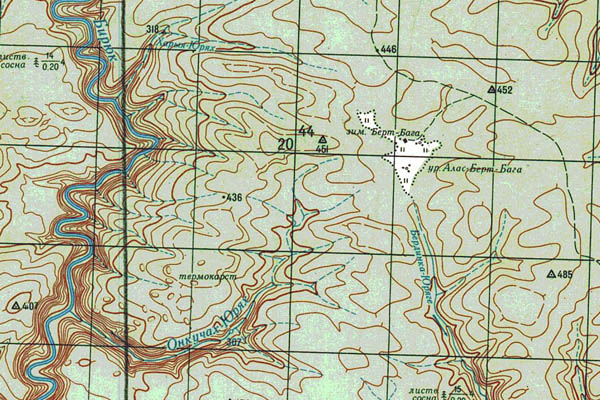 Уменьшенный фрагмент представленной топографической карты P-50-35_36 - Trasa.ru