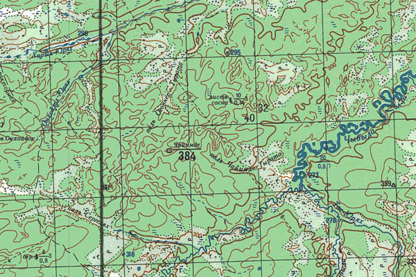 Уменьшенный фрагмент представленной топографической карты P-51-13_14 - Trasa.ru