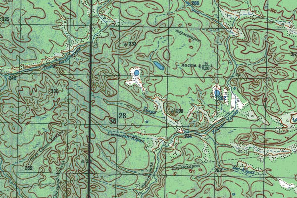Уменьшенный фрагмент представленной топографической карты P-51-15_16 - Trasa.ru