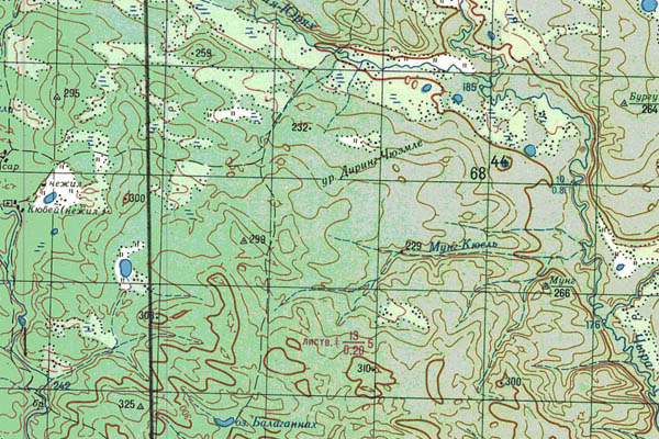 Уменьшенный фрагмент представленной топографической карты P-51-23_24 - Trasa.ru