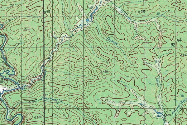 Уменьшенный фрагмент представленной топографической карты P-51-27_28 - Trasa.ru