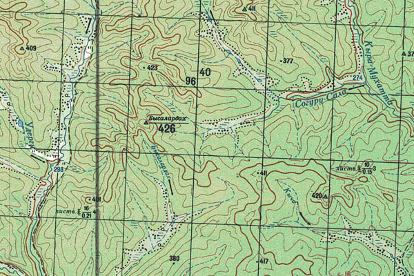 Уменьшенный фрагмент представленной топографической карты P-51-29_30 - Trasa.ru