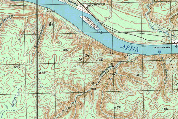 Уменьшенный фрагмент представленной топографической карты P-51-31_32 - Trasa.ru