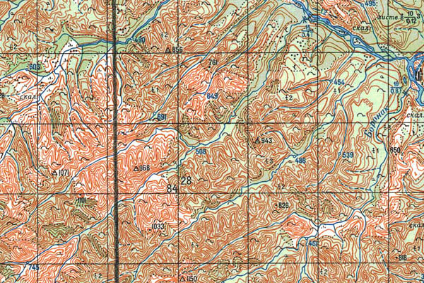Уменьшенный фрагмент представленной топографической карты P-53-03_04 - Trasa.ru