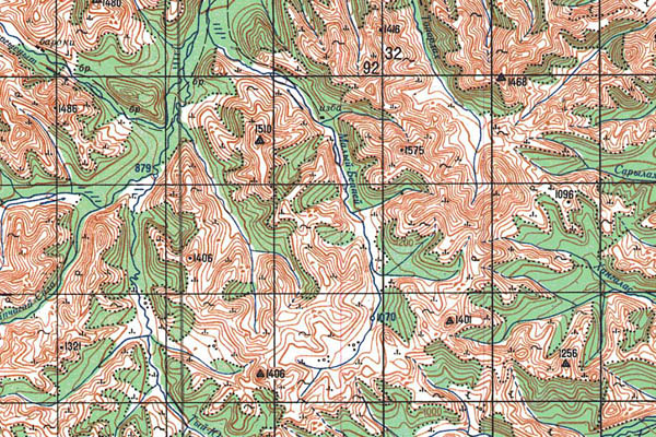 Уменьшенный фрагмент представленной топографической карты P-54-03_04 - Trasa.ru