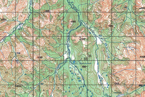 Уменьшенный фрагмент представленной топографической карты P-56-27_28 - Trasa.ru