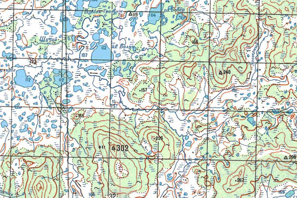 Уменьшенный фрагмент представленной топографической карты P-57-17_18 - Trasa.ru