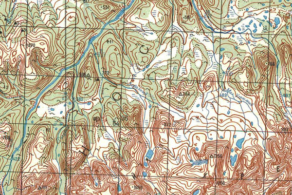 Уменьшенный фрагмент представленной топографической карты P-57-23_24 - Trasa.ru