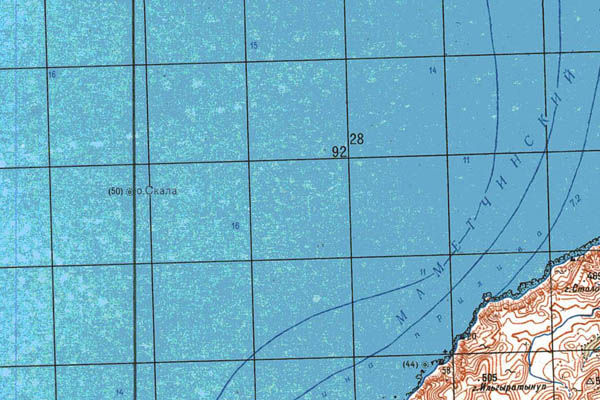 Уменьшенный фрагмент представленной топографической карты P-58-25_26 - Trasa.ru