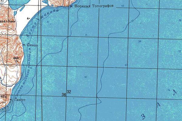 Уменьшенный фрагмент представленной топографической карты P-60-17_18 - Trasa.ru