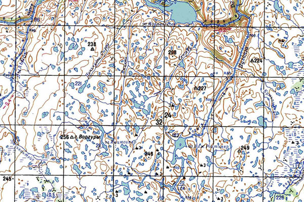 Уменьшенный фрагмент представленной топографической карты Q-37-03_04 - Trasa.ru