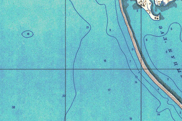 Уменьшенный фрагмент представленной топографической карты S-44-09_10 - Trasa.ru