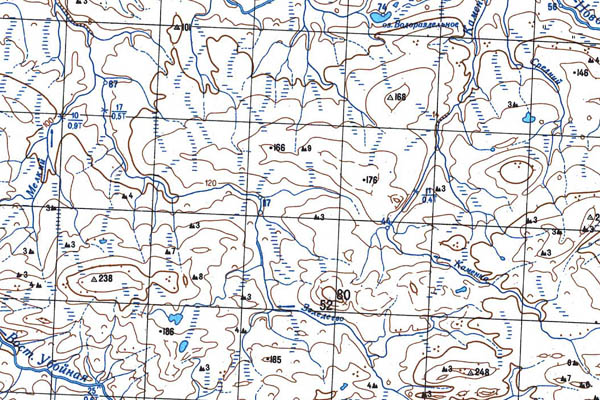 Уменьшенный фрагмент представленной топографической карты S-44-23_24 - Trasa.ru