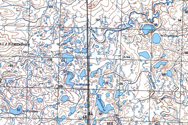 Уменьшенный фрагмент представленной топографической карты S-44-35_36 - Trasa.ru