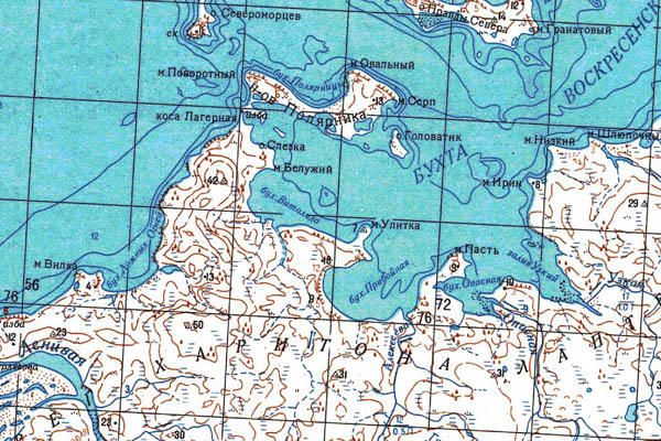 Уменьшенный фрагмент представленной топографической карты S-45-05_06 - Trasa.ru