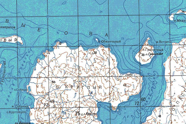Уменьшенный фрагмент представленной топографической карты S-45-13_14 - Trasa.ru