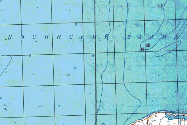 Уменьшенный фрагмент представленной топографической карты S-45-19_20 - Trasa.ru