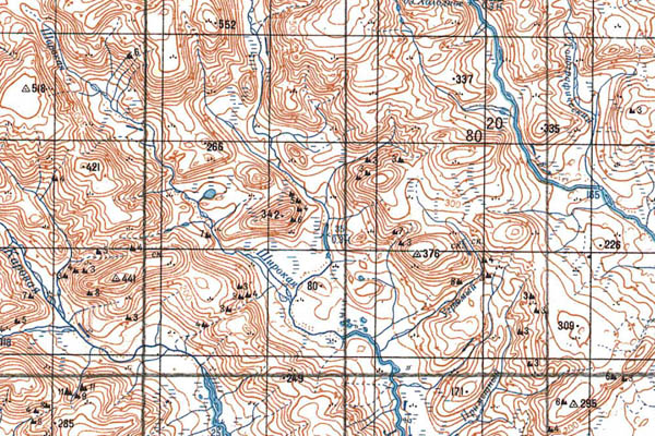 Уменьшенный фрагмент представленной топографической карты S-47-15_16 - Trasa.ru