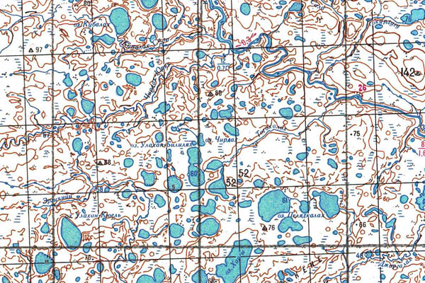 Уменьшенный фрагмент представленной топографической карты S-47-31_32 - Trasa.ru