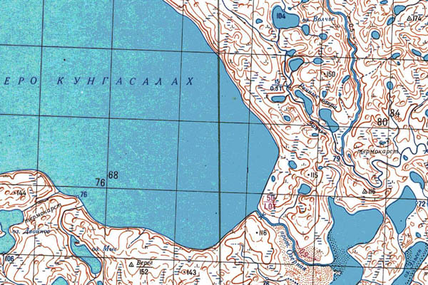 Уменьшенный фрагмент представленной топографической карты S-48-17_18 - Trasa.ru