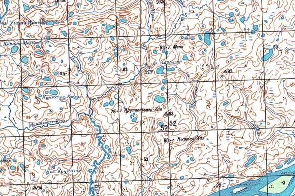Уменьшенный фрагмент представленной топографической карты S-48-31_32 - Trasa.ru