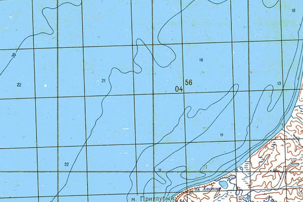 Уменьшенный фрагмент представленной топографической карты S-49-19_20 - Trasa.ru