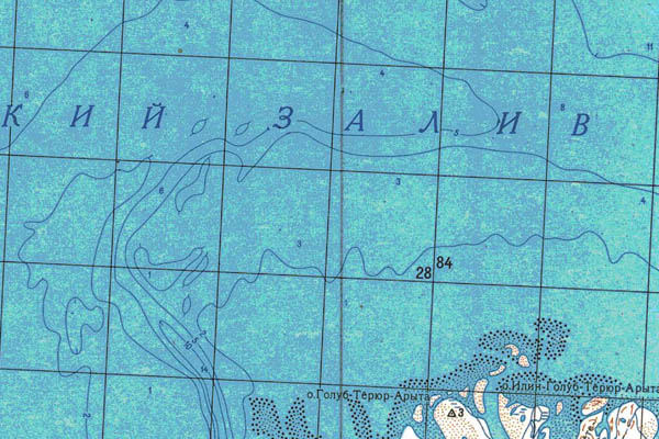Уменьшенный фрагмент представленной топографической карты S-50-29_30 - Trasa.ru