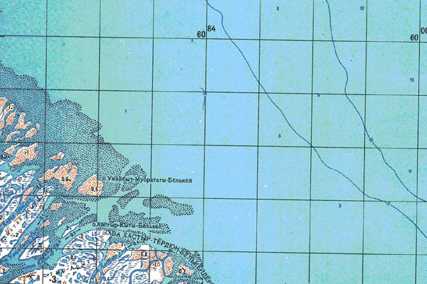 Уменьшенный фрагмент представленной топографической карты S-52-21_22 - Trasa.ru