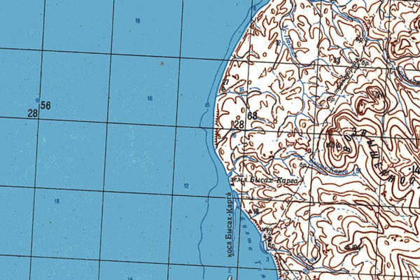 Уменьшенный фрагмент представленной топографической карты S-53-05_06 - Trasa.ru
