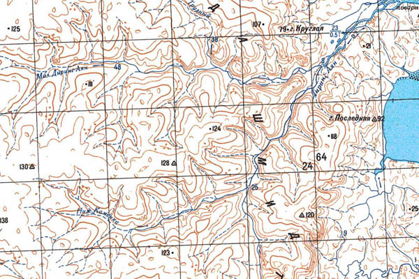 Уменьшенный фрагмент представленной топографической карты S-54-01_02 - Trasa.ru