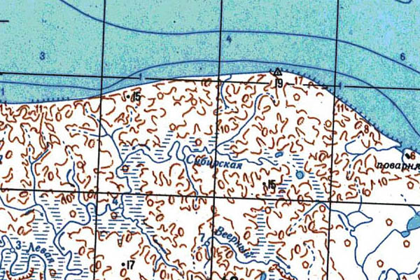 Уменьшенный фрагмент представленной топографической карты S-55-05_06 - Trasa.ru
