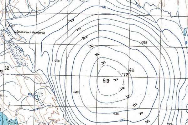 Уменьшенный фрагмент представленной топографической карты T-46-04_05_06 - Trasa.ru