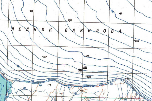 Уменьшенный фрагмент представленной топографической карты T-46-10_11_12 - Trasa.ru