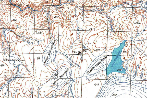 Уменьшенный фрагмент представленной топографической карты T-47-16_17_18 - Trasa.ru