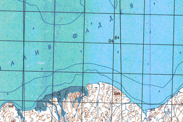 Уменьшенный фрагмент представленной топографической карты T-48-34_35_36 - Trasa.ru